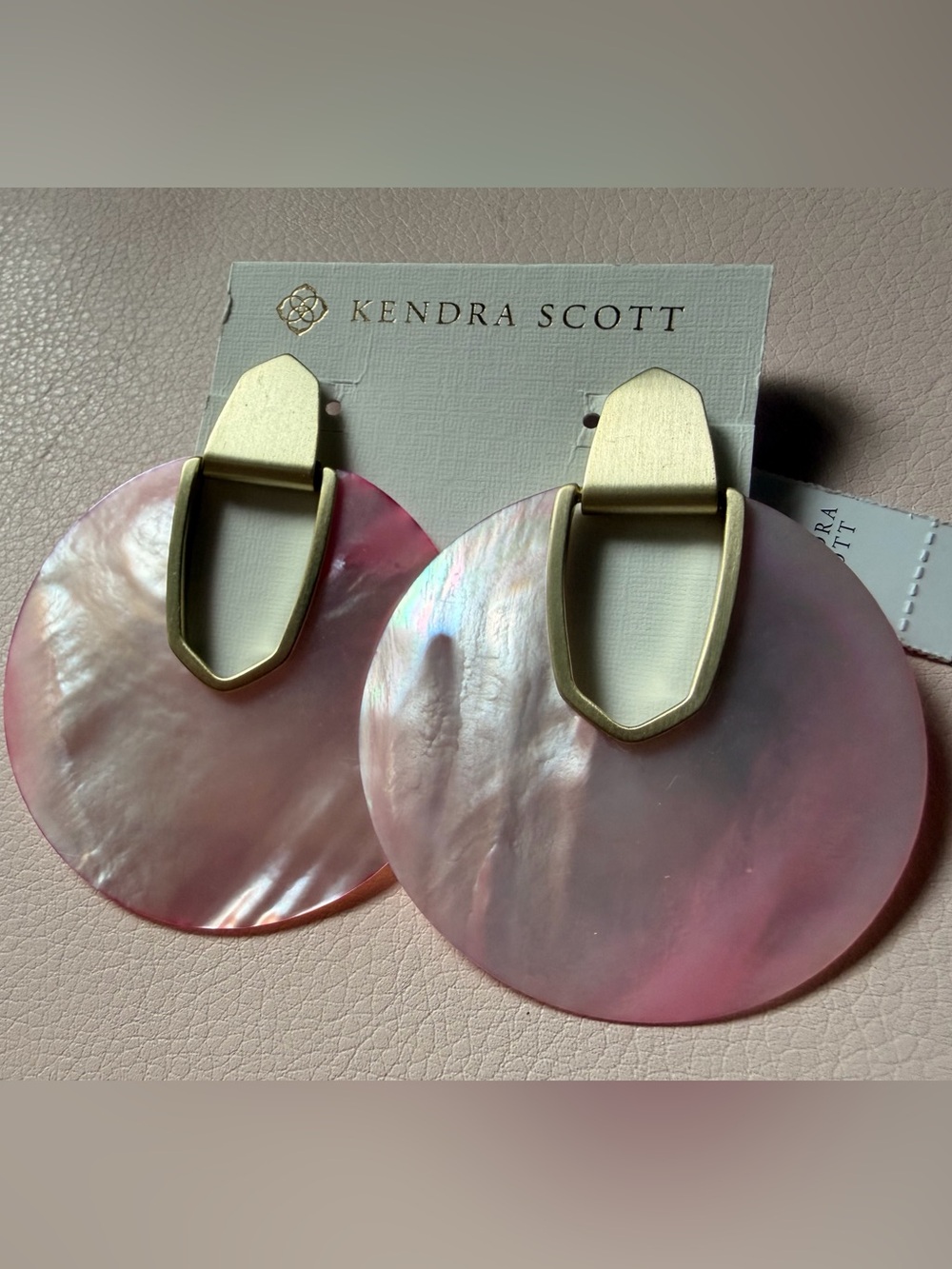 NWT Kendra Scott Diane Earrings in Gold with Mother of Pearl